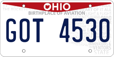OH license plate GOT4530