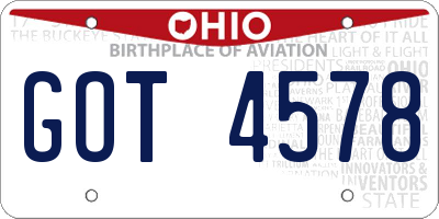 OH license plate GOT4578