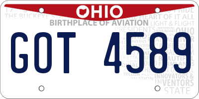 OH license plate GOT4589