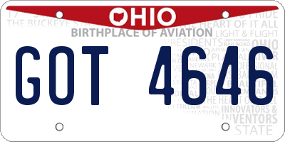 OH license plate GOT4646