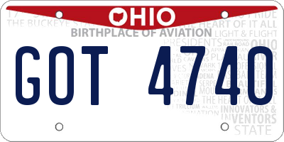 OH license plate GOT4740