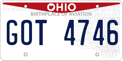 OH license plate GOT4746