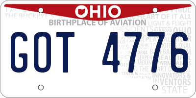 OH license plate GOT4776
