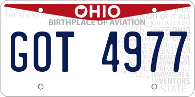 OH license plate GOT4977