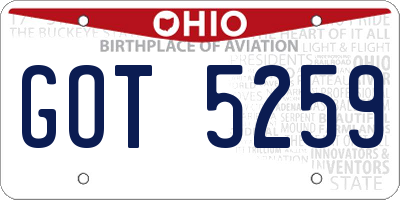 OH license plate GOT5259