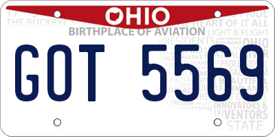 OH license plate GOT5569