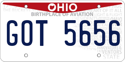 OH license plate GOT5656