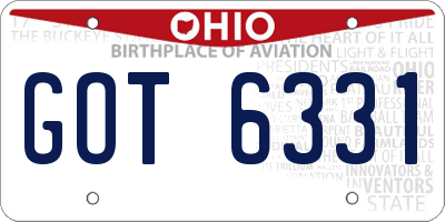 OH license plate GOT6331