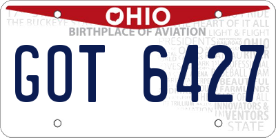 OH license plate GOT6427