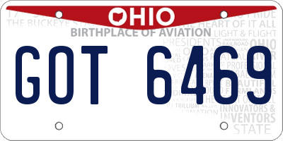 OH license plate GOT6469