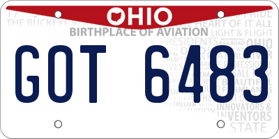 OH license plate GOT6483