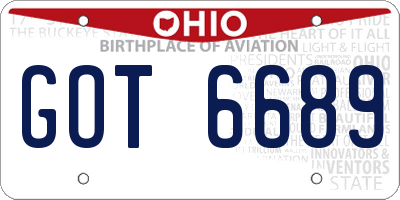 OH license plate GOT6689