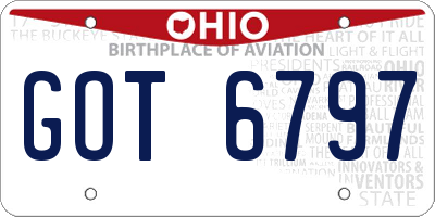 OH license plate GOT6797