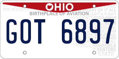OH license plate GOT6897