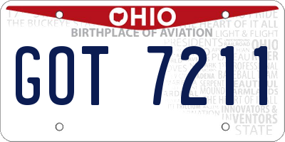 OH license plate GOT7211