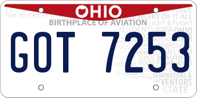OH license plate GOT7253
