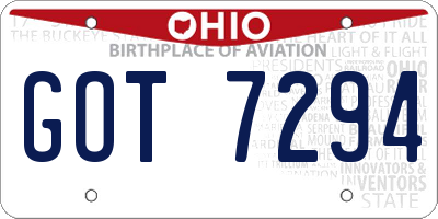 OH license plate GOT7294
