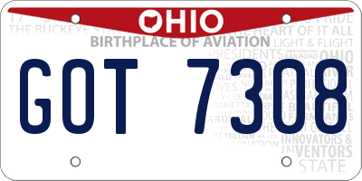 OH license plate GOT7308