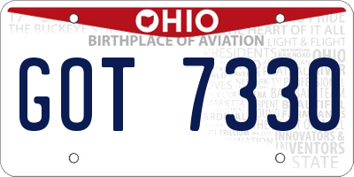 OH license plate GOT7330