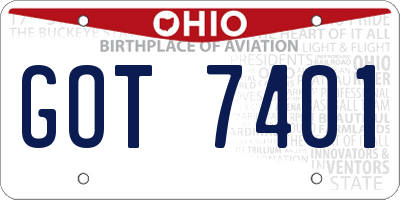 OH license plate GOT7401