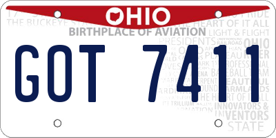 OH license plate GOT7411