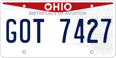 OH license plate GOT7427