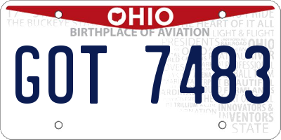 OH license plate GOT7483