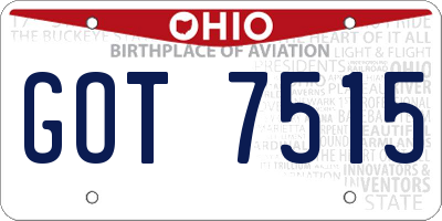 OH license plate GOT7515