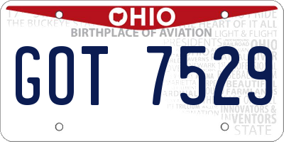 OH license plate GOT7529
