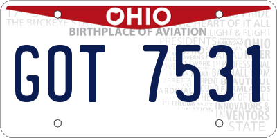 OH license plate GOT7531