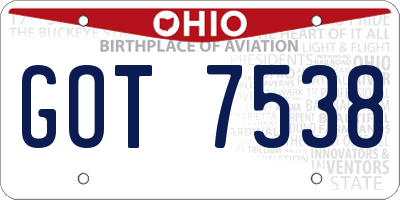 OH license plate GOT7538