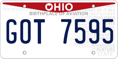 OH license plate GOT7595