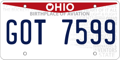 OH license plate GOT7599