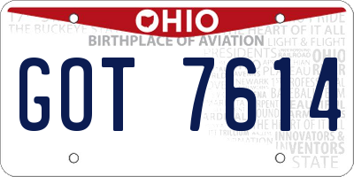 OH license plate GOT7614