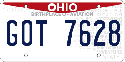 OH license plate GOT7628