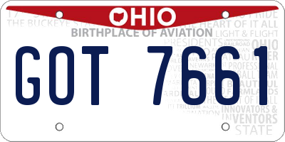 OH license plate GOT7661