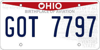 OH license plate GOT7797
