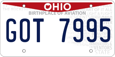 OH license plate GOT7995