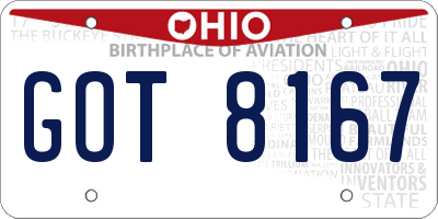 OH license plate GOT8167