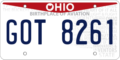 OH license plate GOT8261