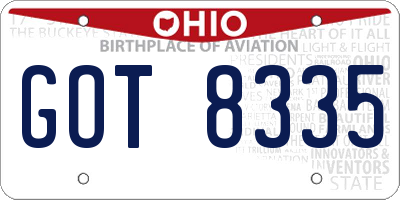 OH license plate GOT8335