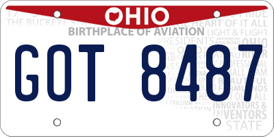 OH license plate GOT8487