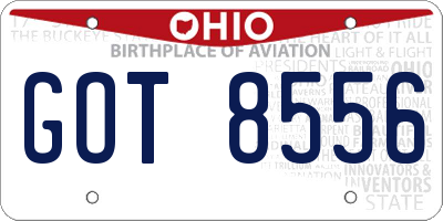 OH license plate GOT8556
