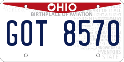 OH license plate GOT8570