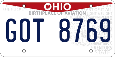OH license plate GOT8769