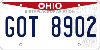 OH license plate GOT8902