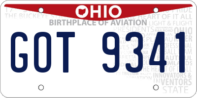 OH license plate GOT9341
