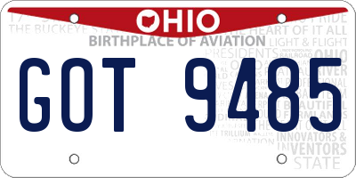 OH license plate GOT9485