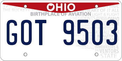 OH license plate GOT9503