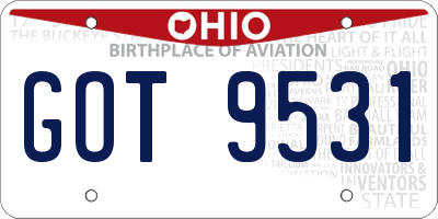 OH license plate GOT9531